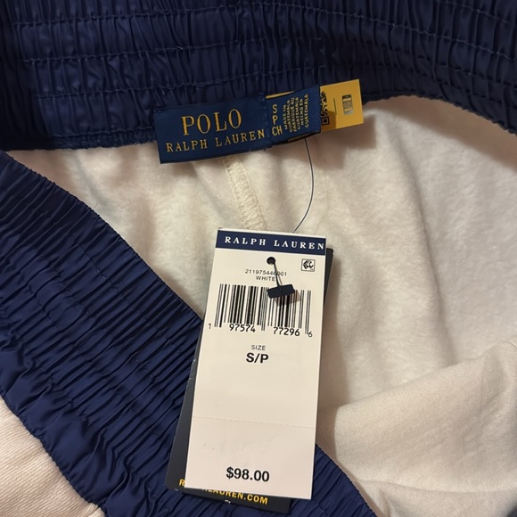 Polo by Ralph Lauren White and Navy Sweatshirt and sweatshorts - Picture 3 of 3